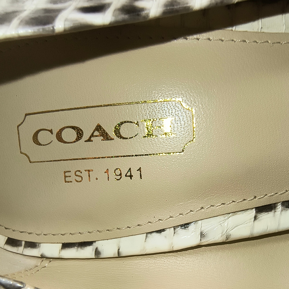 COACH Selma Python Snakeskin Peep Toe Pumps, Size… - image 6